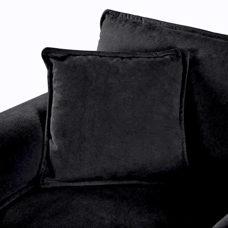 75.59 Chenille Cloud Loveseat Sofa with Deep Seat and 4 Pillows