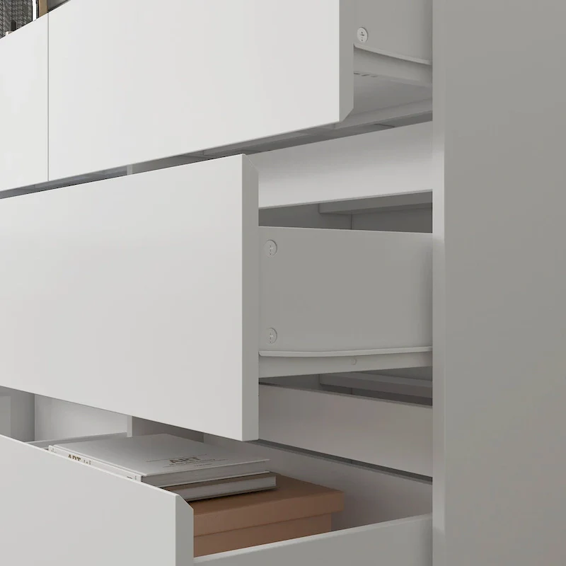 Timechee Home Rotating Dresser and Desk 6 Drawer Dresser Vanity Makeup