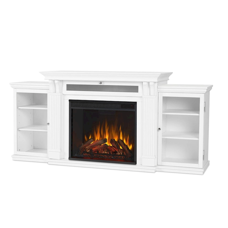 Calie 67  Electric TV Stand Fireplace in White by Real Flame