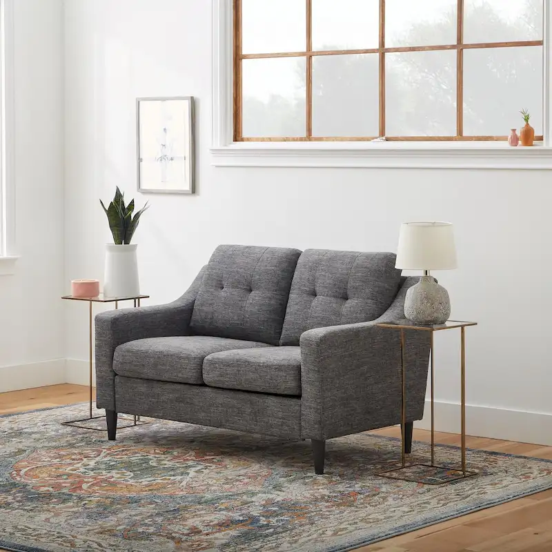 Brookside Ellen 54 Upholstered Scooped Arm Loveseat