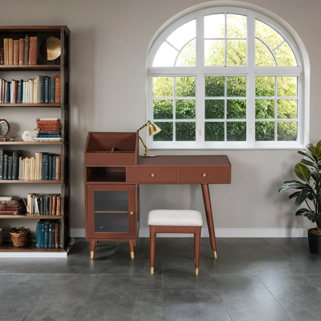 Walker Edison | Modern Makeup Vanity Desk with Drawers