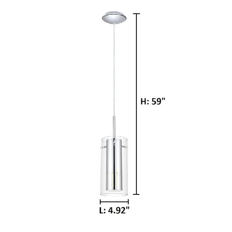 Eglo Pinto 1 1-Light Mini Pendant with Chrome Finish