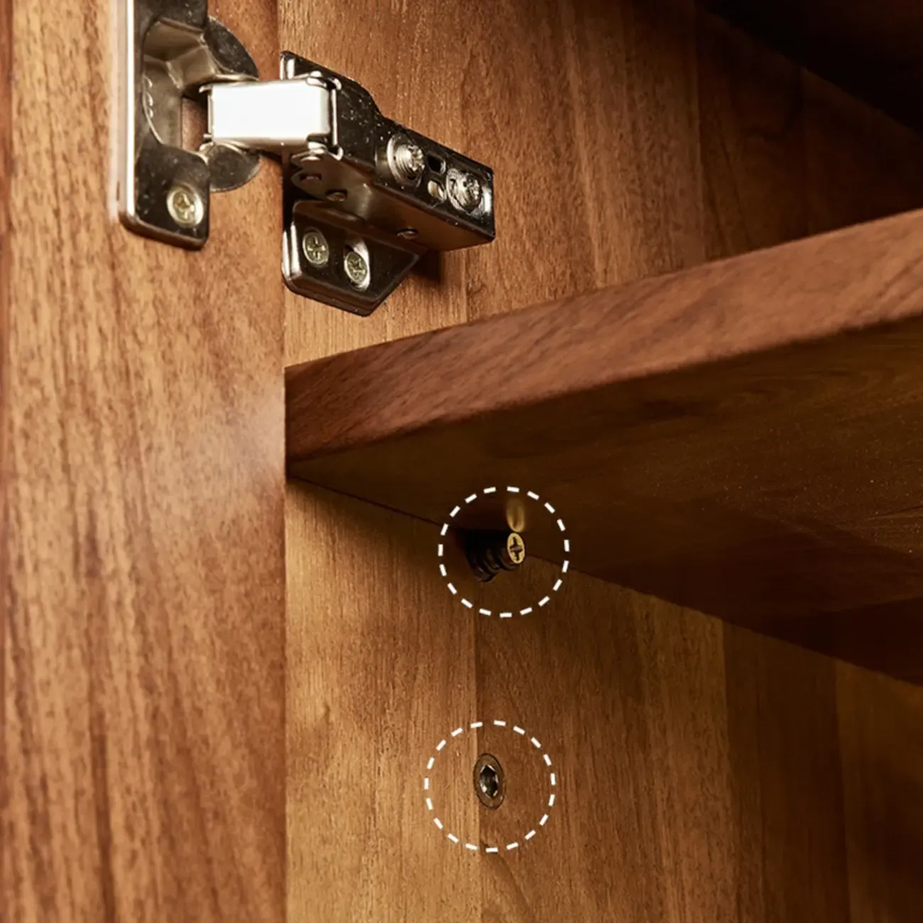 Scandinavian Pine Wood Accent Cabinet in Free-standing