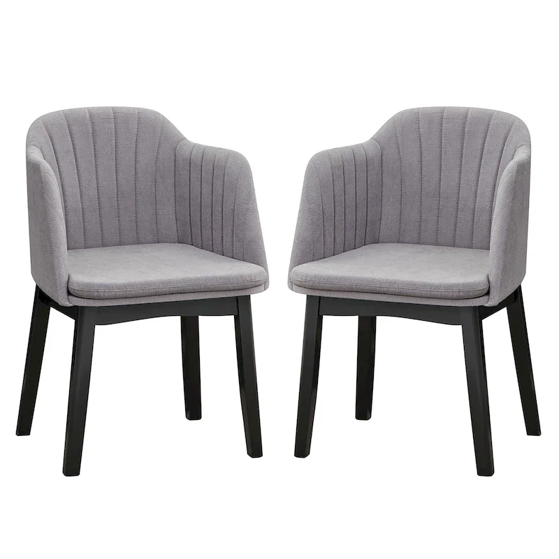 Gymax 2PCS Modern Dining Chairs Upholstered Velvet Accent Chairs w/