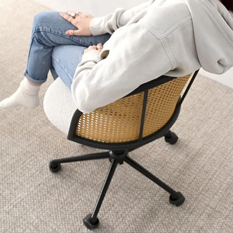 Boucle Rattan Task Chair