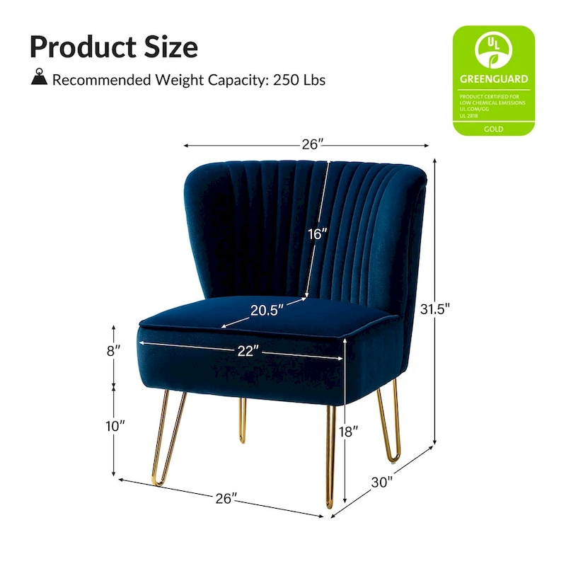 Barto Upholstered Side Chair with Tufted Back Set of 2 by HULALA HOME