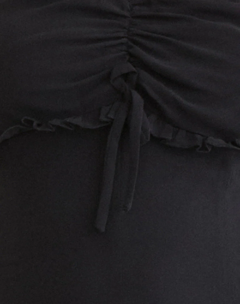 Watimu Midi Dress in Chiffon Black
