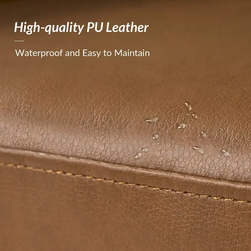 Haley Modern Swivel Barrel Faux Leather Chair with Solid Wood Base by HULALA HOME