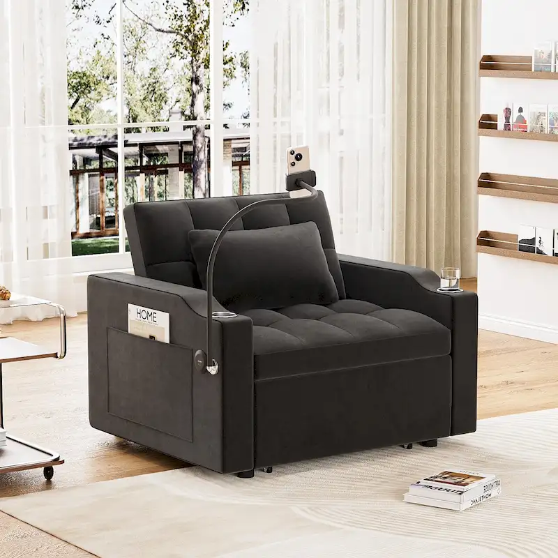 Ouyessir 3 in 1 Multi-Functional Convertible Single Sleeper Sofa Bed for Small Living Spaces