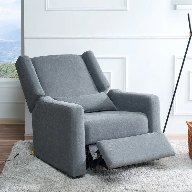 Luxury Power Motion Recliner Chair with Swivel Glider, Upholstered Living Room Reclining Sofa Chair with Lumbar Support