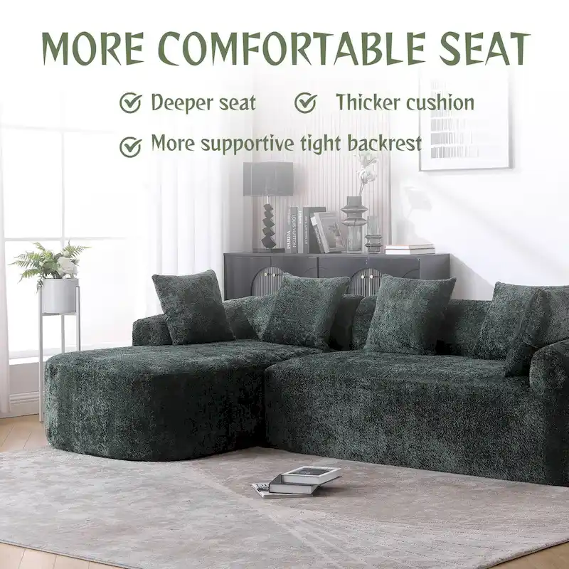 99.21W L-Shape Boucle Sofa 3 Seater
