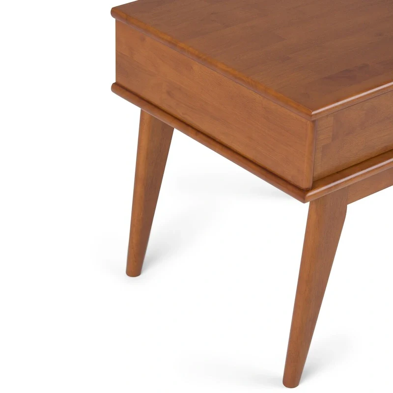 WYNDENHALL Tierney SOLID HARDWOOD 22 inch Wide Rectangle Mid Century Modern End Table - 22 W x 20 D x 22 H