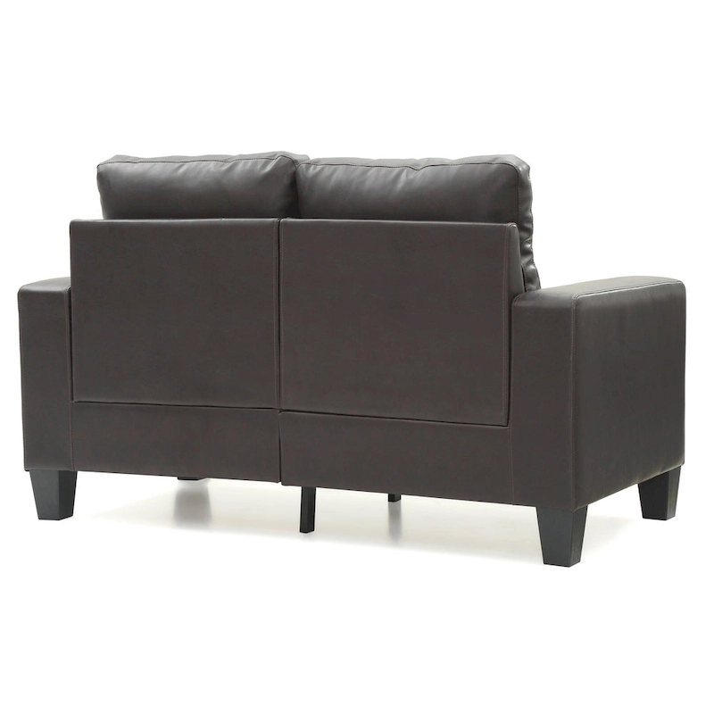 Newbury 58 in. W Flared Arm Faux Leather Straight Sofa - 32 L x 58 W x 36 H