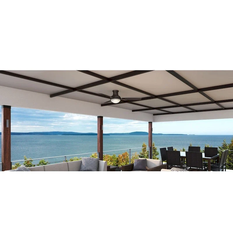 Casablanca 44  Verse Outdoor Ceiling Fan with LED Light Kit and Handheld Remote - Contemporary Retro - DAMP RATED!