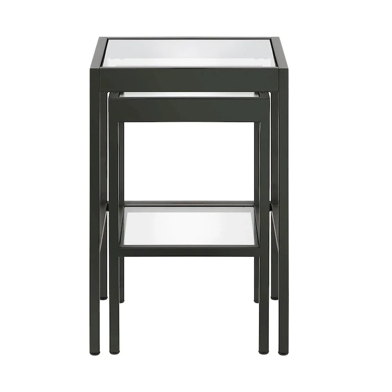 Alexis Metal/ Tempered Glass Nesting Tables