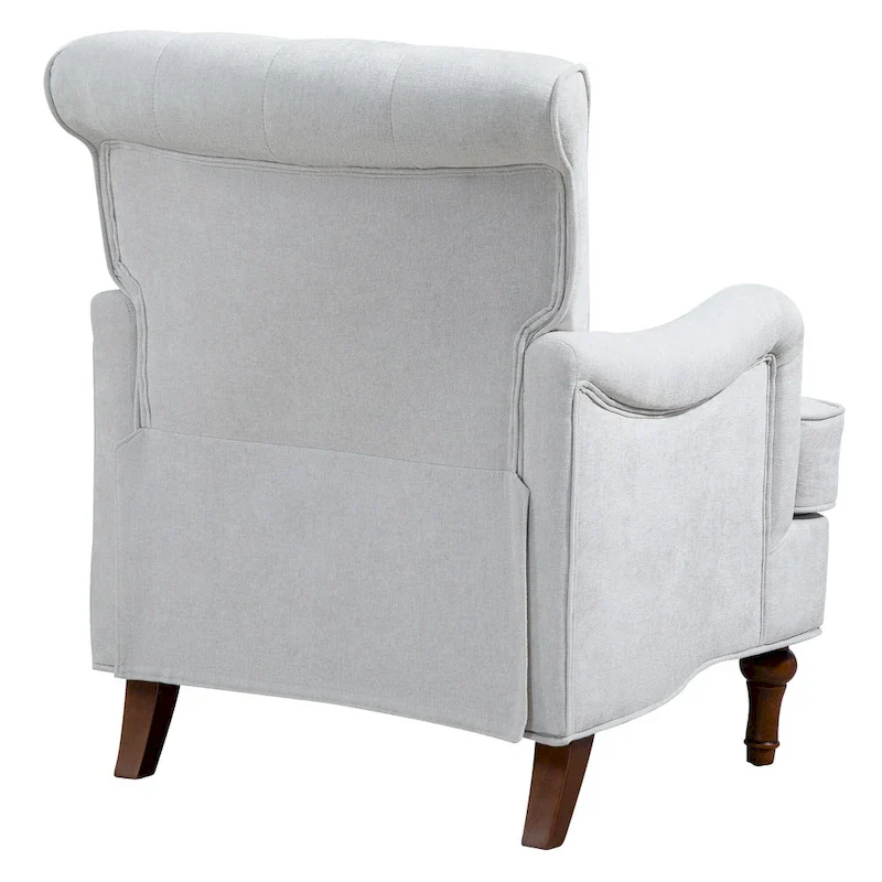 Chenille Fabric Accent Chair with Retro Wooden Legs, High-Density Foam and Spring Cushion, and 300 lbs Weight Capacity