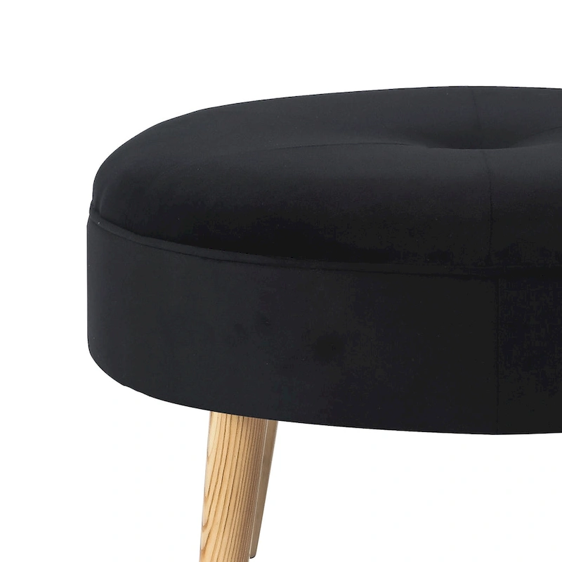 Adeco Carrington Juttersbo Round Tufted Fabric Ottoman