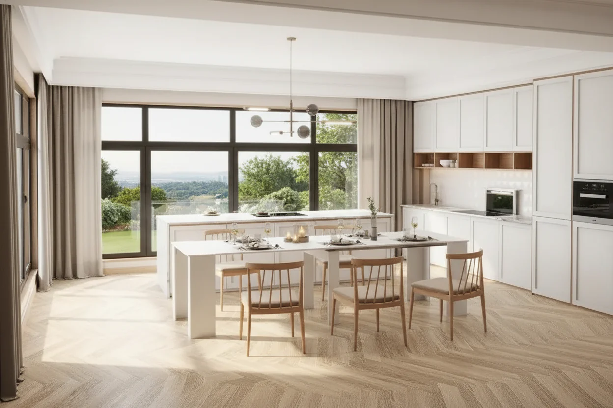 Multifunctional Extendable Wooden Dining Table