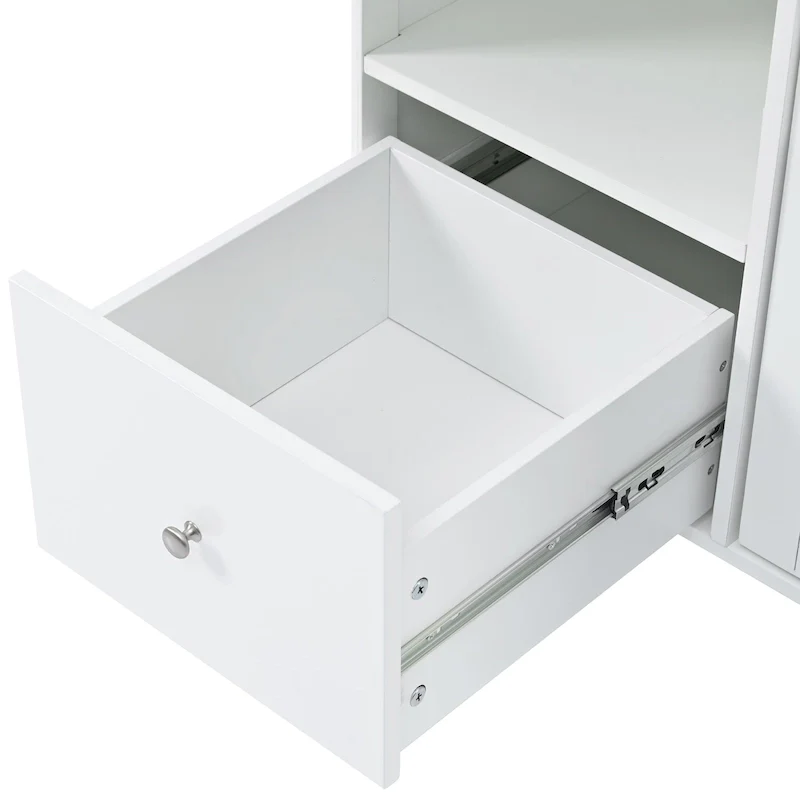 Kitchen Island with Drop Leaf, LED Light