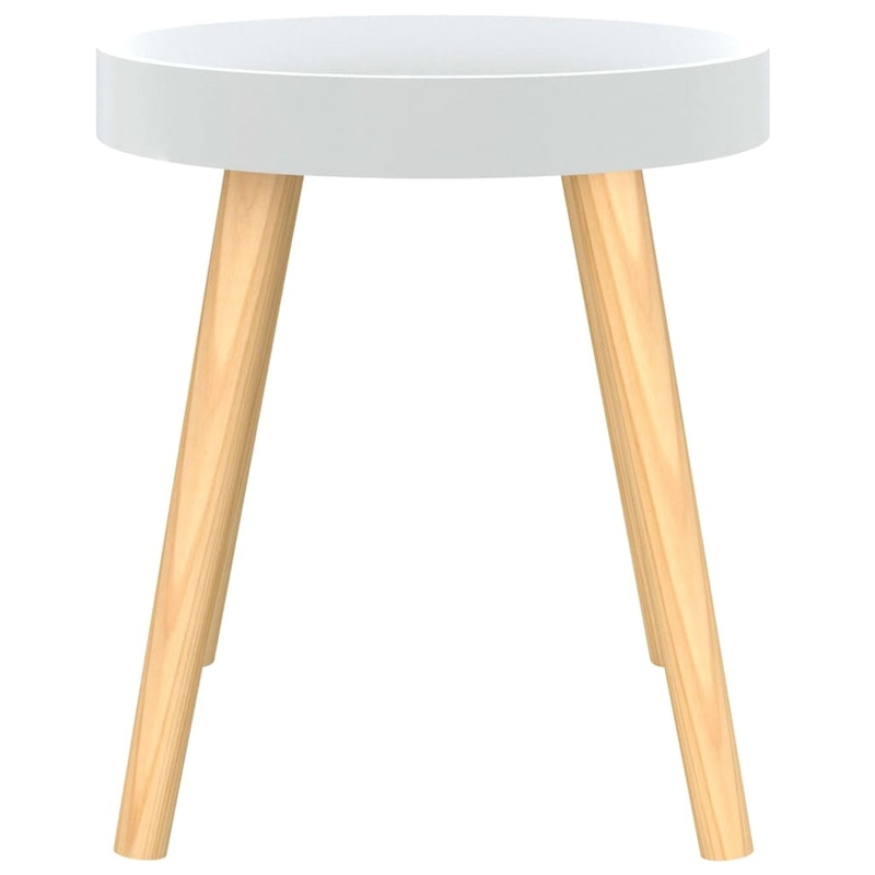 vidaXL Side Table Round End Coffee Table Engineered Wood and Solid Wood Pine - 15 x15 x15.7