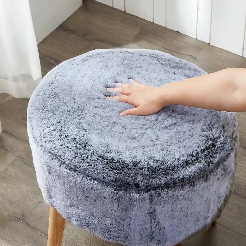 Serenta Heavy FauxFur Oval Ottoman