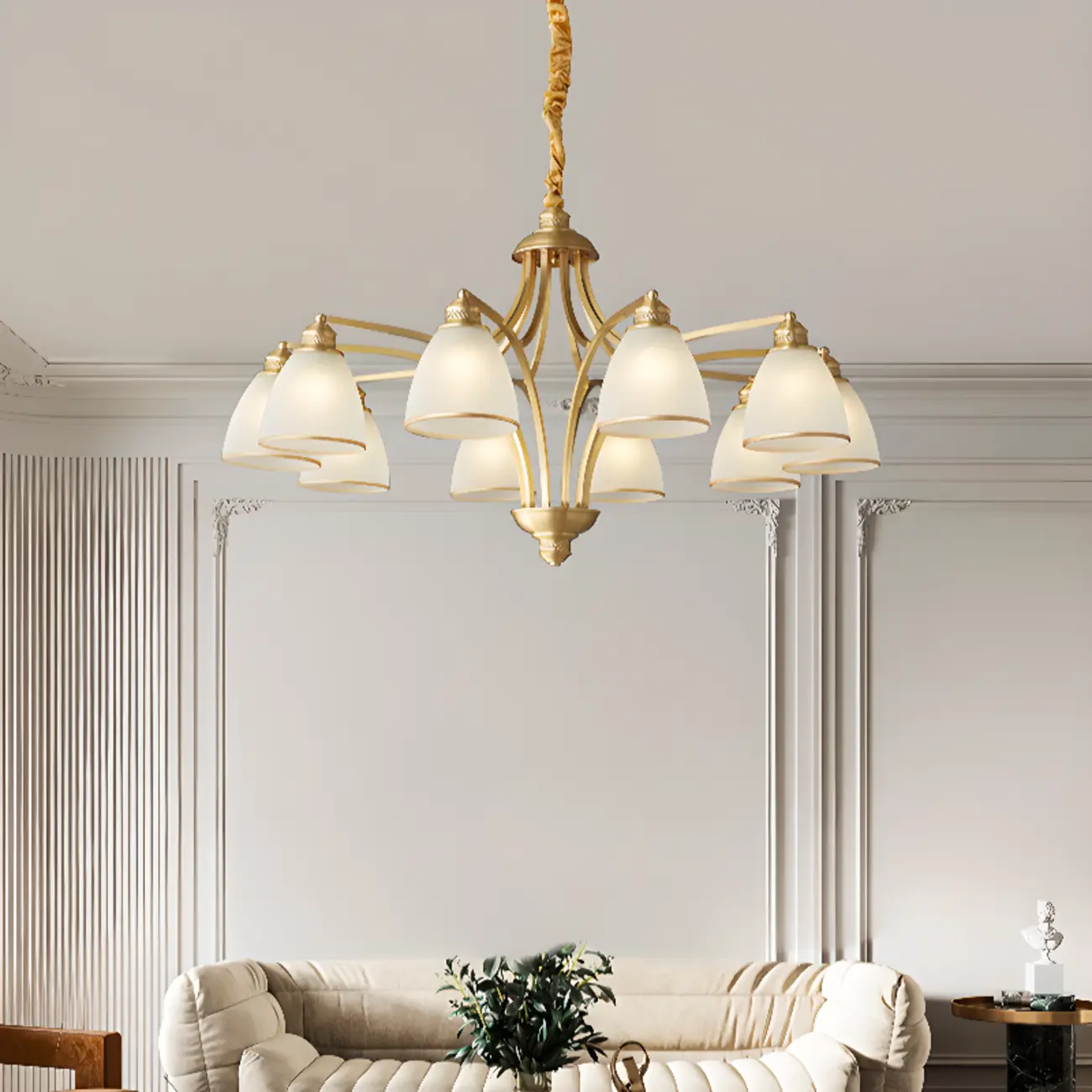 Elegant Modern Hanging Chandelier with Adaptive Height