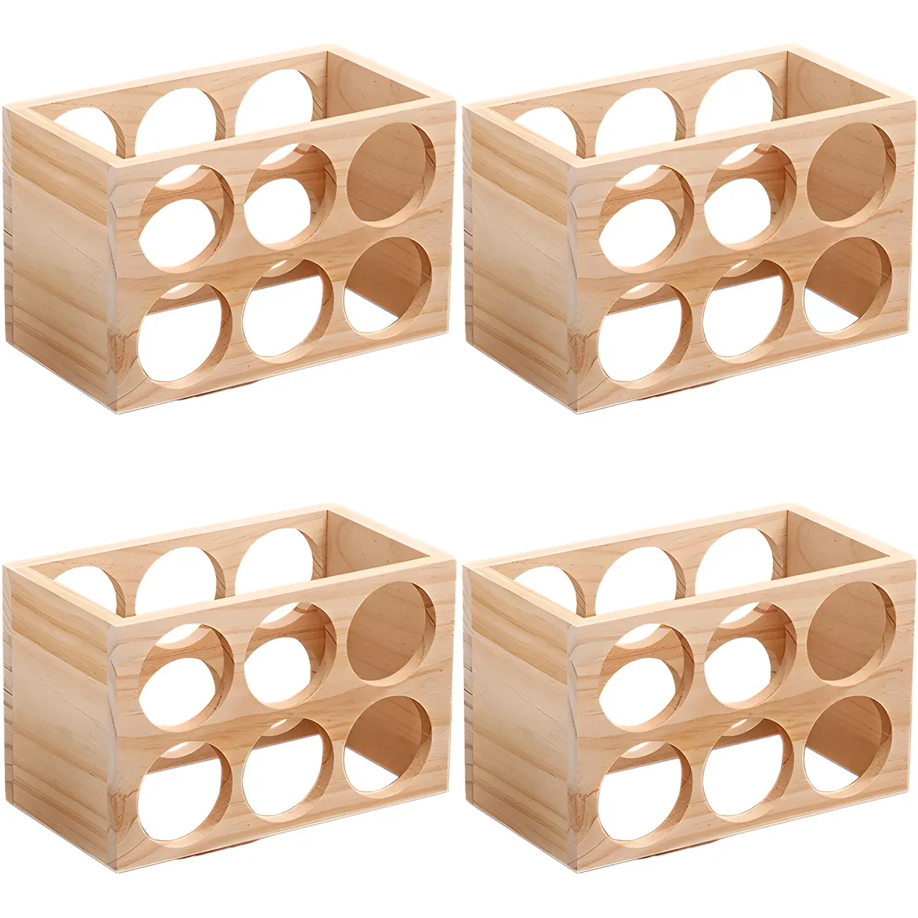 Natural Wooden Stackable Wine Rack Tabletop Wine Holder