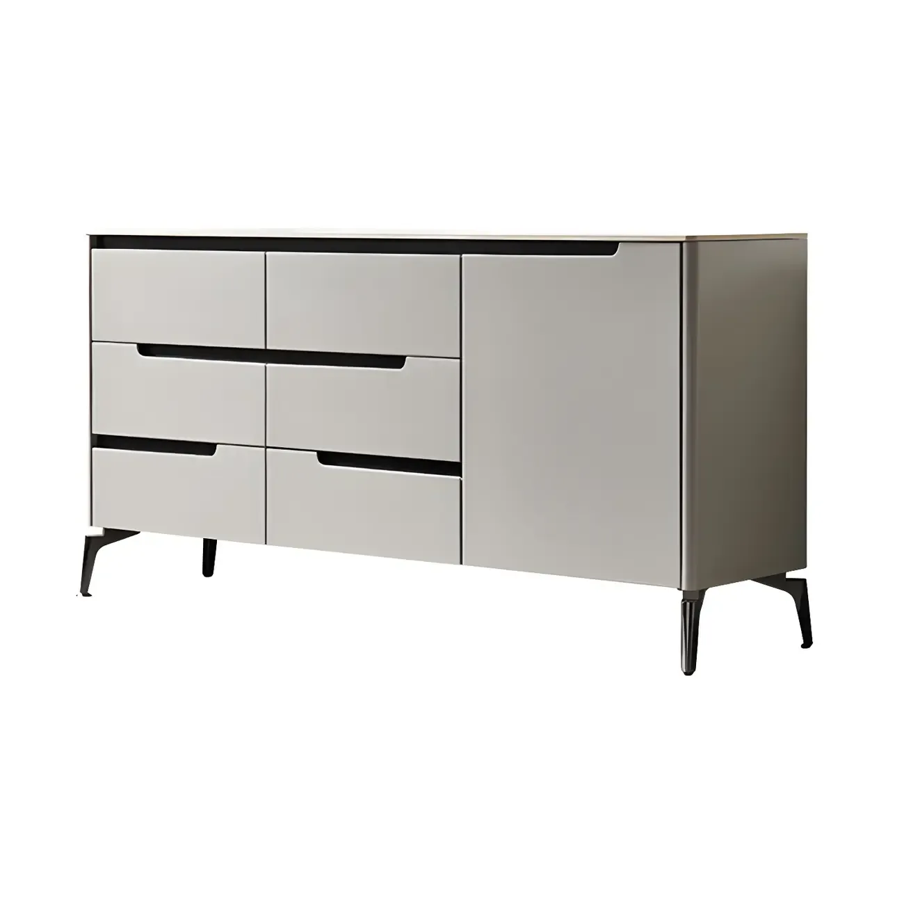 Modern Stone Countertop Sideboard with Cabinets