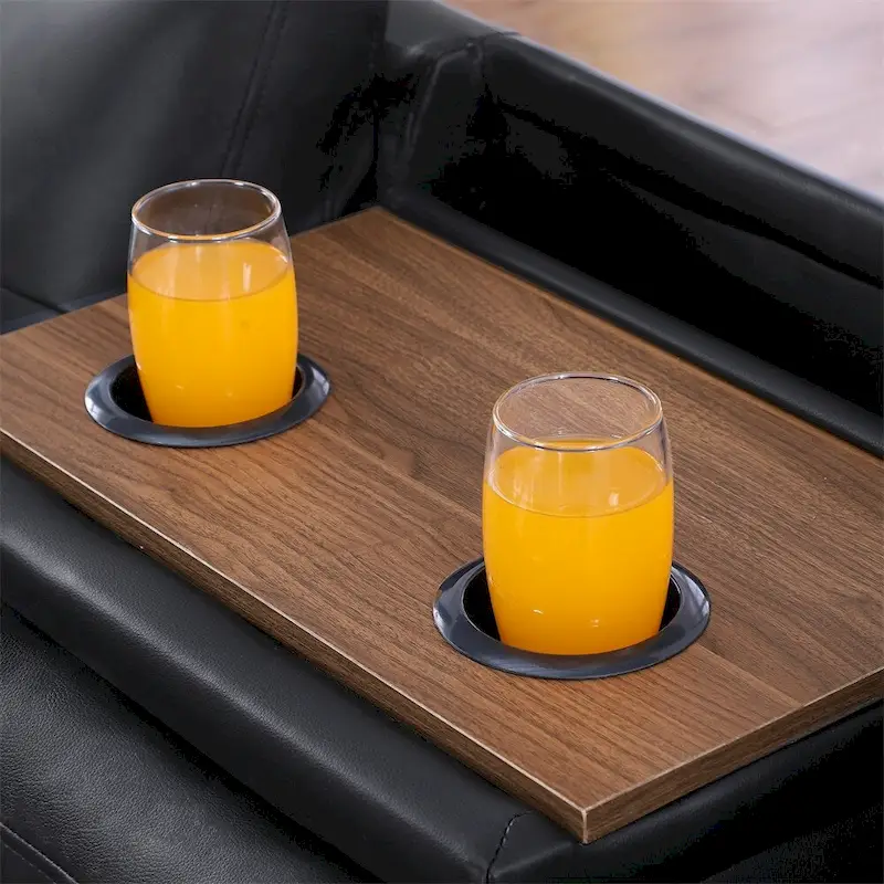 L-shaped Faux Leather Sectional Sofa with Ottoman and Pillows