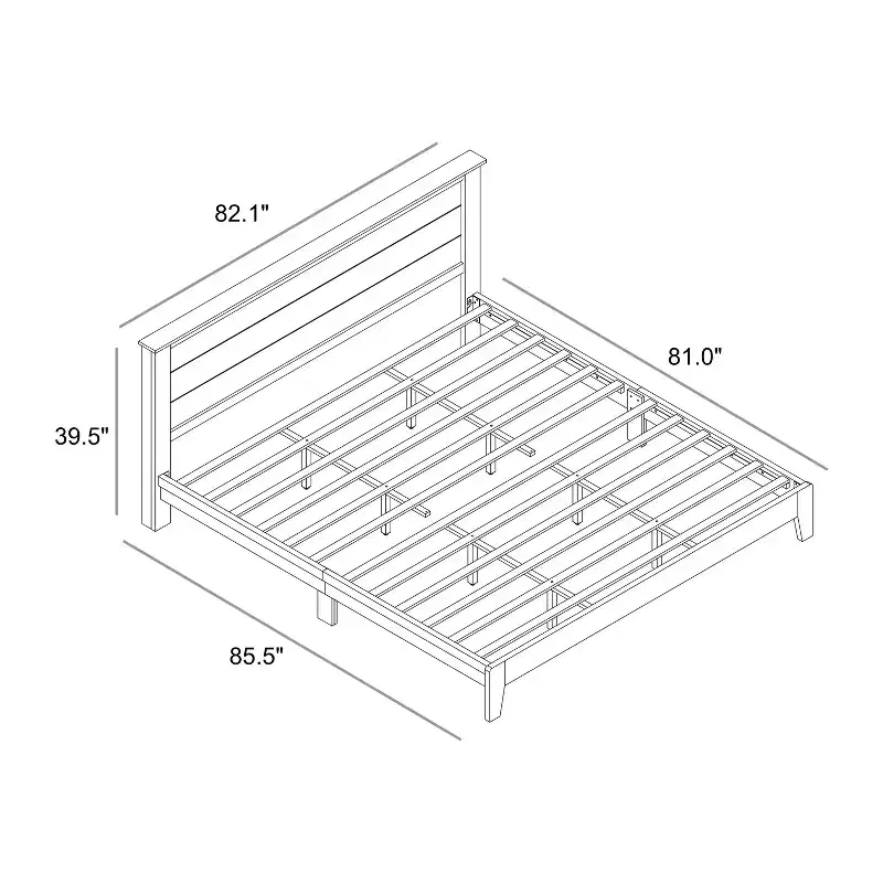 Galano King Tiena Lencia Bed with Headboard  Knotty Oak