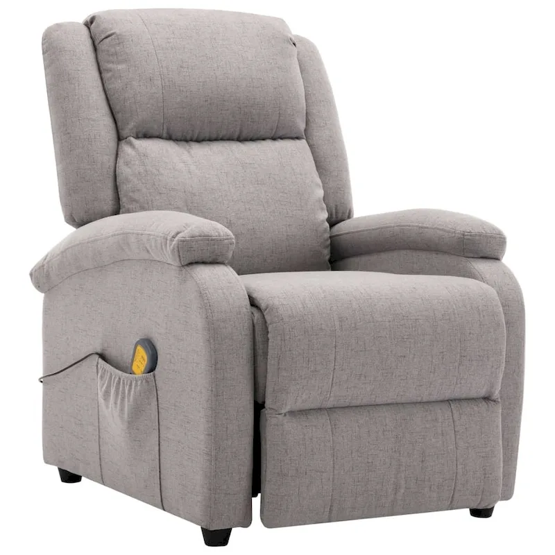 vidaXL Massage Chair Light Gray Fabric - 71 x 92 x 96 cm