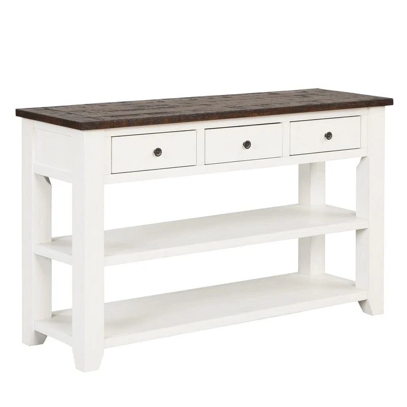 Console Table with 3 Drawers and 2 Open Shelves