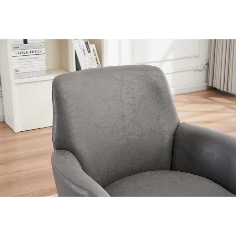 29.3 Upholstered Swivel Barrel Chair with Stainless Steel Base