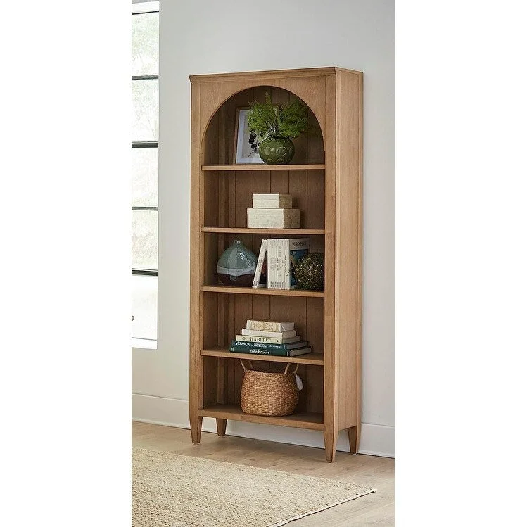Modern Wood Open Bookcase, Office Shelving, Storage Cabinet, Fully Assembled, Light Brown
