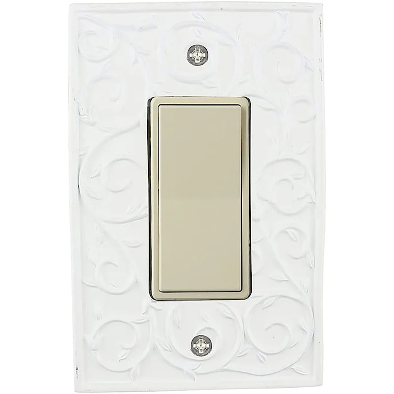 Meriville French Scroll 1 Rocker Wallplate, Single Switch Electrical Cover Plate