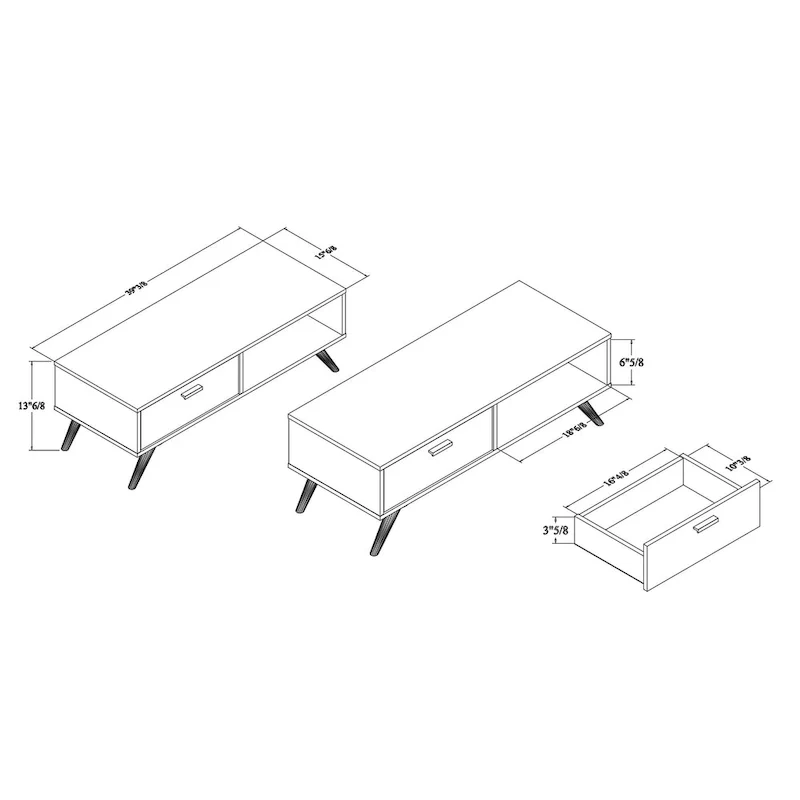 Kelson Modern Dark Grey and Gold Finished Wood Coffee Table