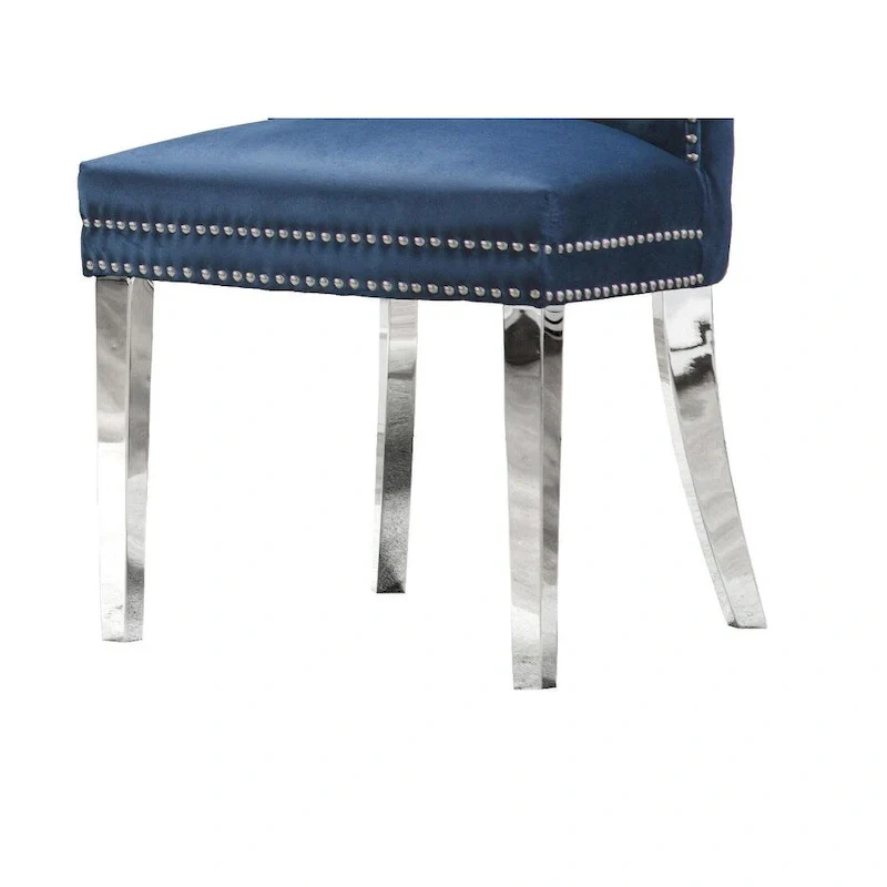 7-Piece Stainless Steel Nailhead Trim Dining Set