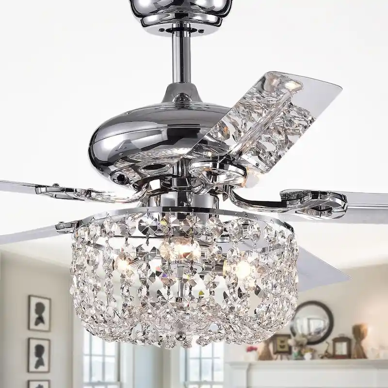 Silver Orchid Campbell 42-inch Chrome Lighted Ceiling Fan