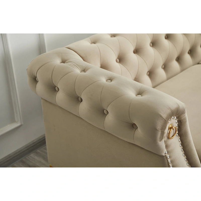 35 D x 85 W x 30.3 H Velvet Chesterfield Button-tufted Sofa