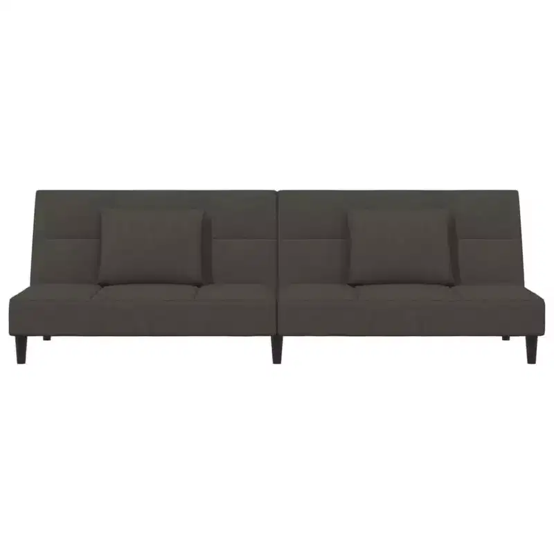 vidaXL 2-Seater Sofa Bed with Two Pillows Black Velvet