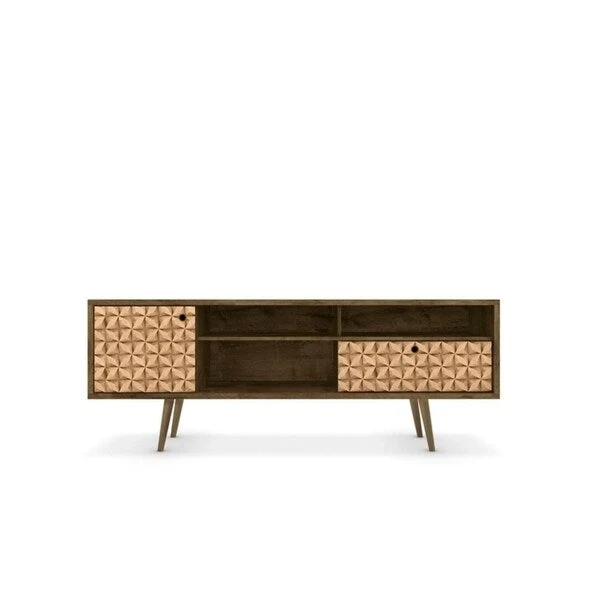 Liberty 70.86 In. Mid Century Modern 4 Shelf TV Stand