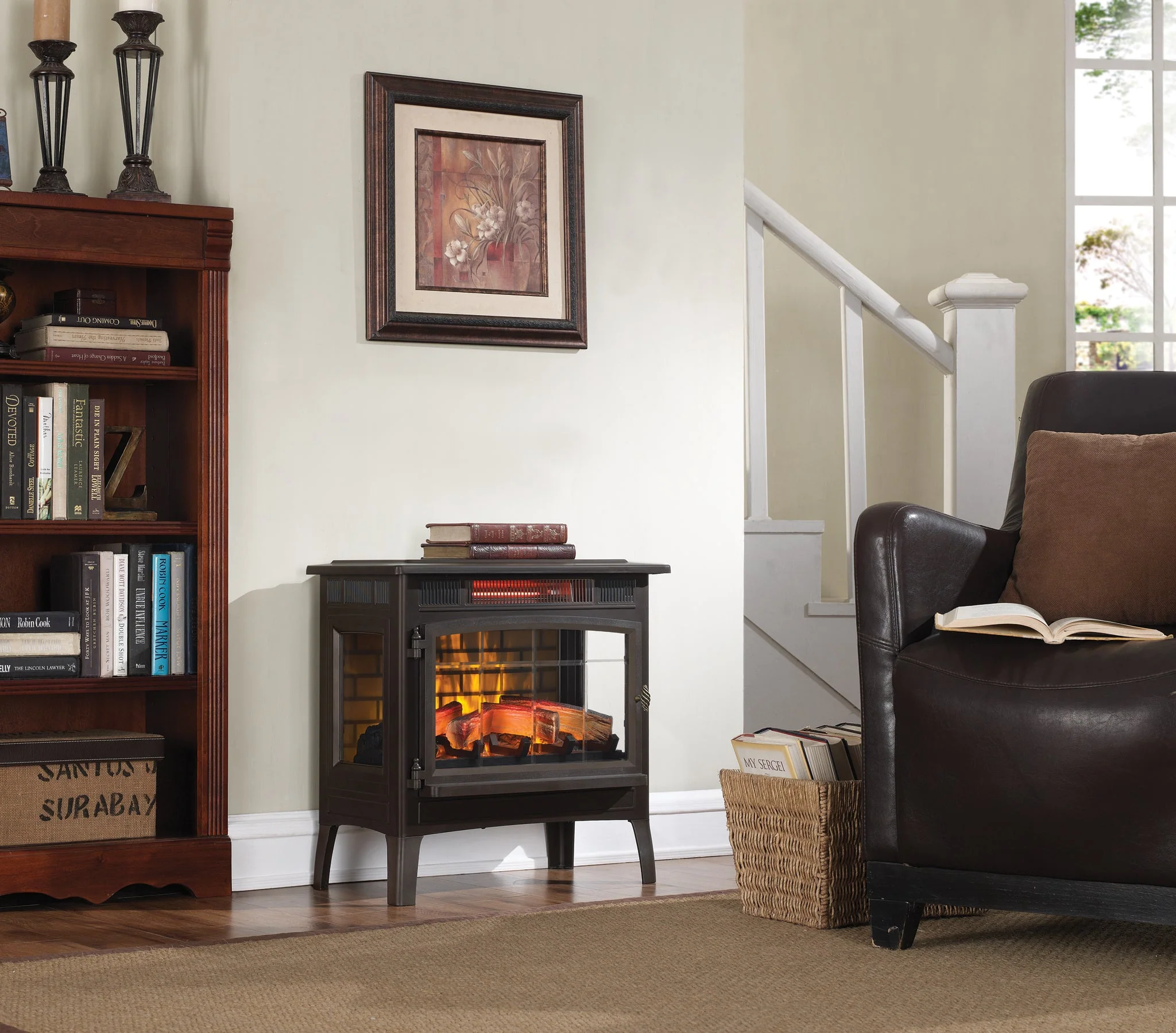 duraflame? Electric Infrared Fireplace Stove Heater with 3D Flame Effect