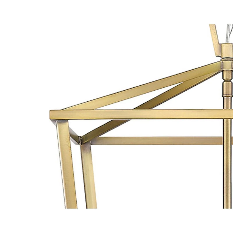 Farmhouse Inspired Large 25 H Warm Brass Open Geometric Lantern