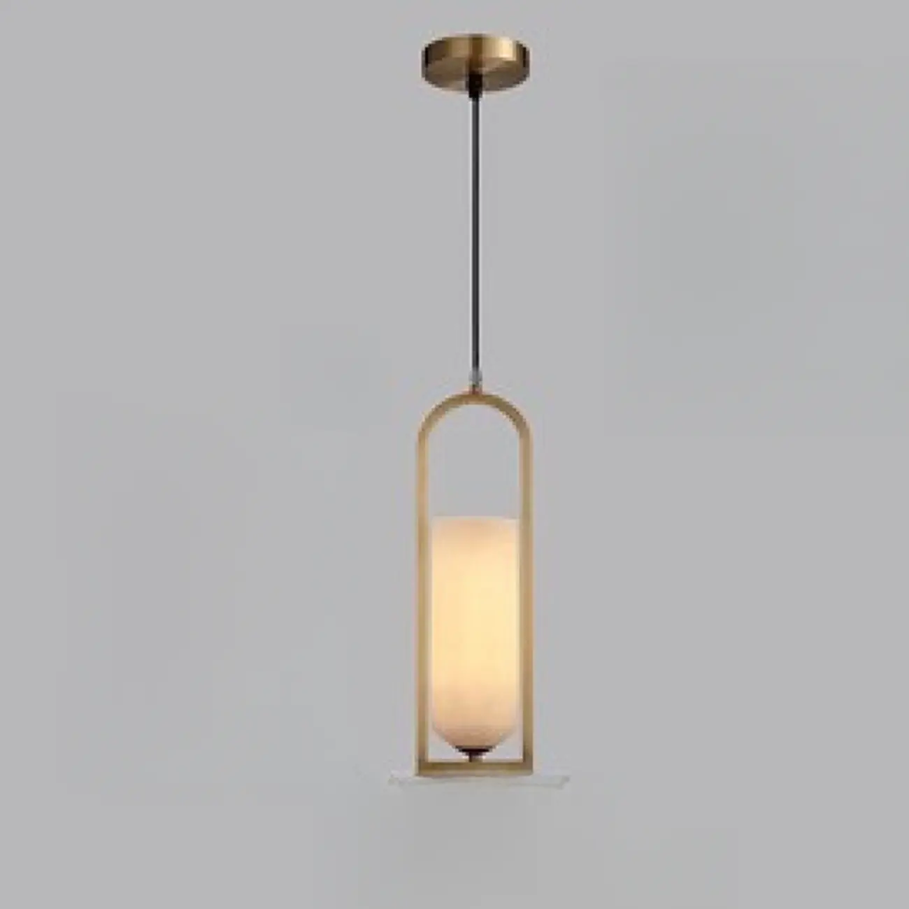 Exquisite Cylinder Gold Alabaster Hanging Pendant Light