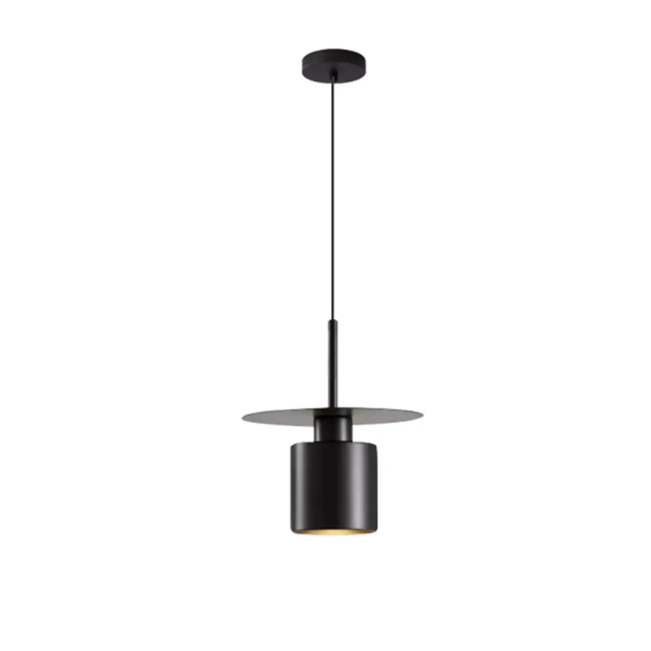 Art Deco Black Metal Geometric Hanging Bedroom Pendant Light