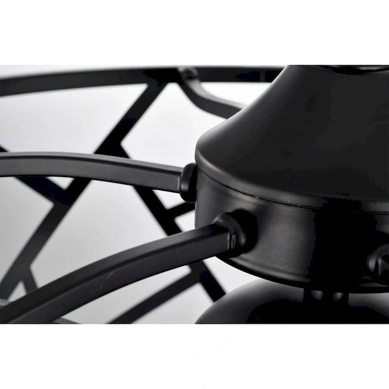 Leyton 24-inch Matte Black 6 Lights 3 Blades Lighted Ceiling Fan with Remote