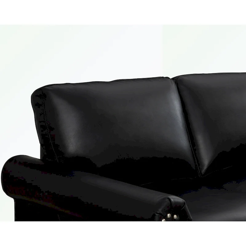 3 Seat Sofa with Rubber wood Legs and Nails finish