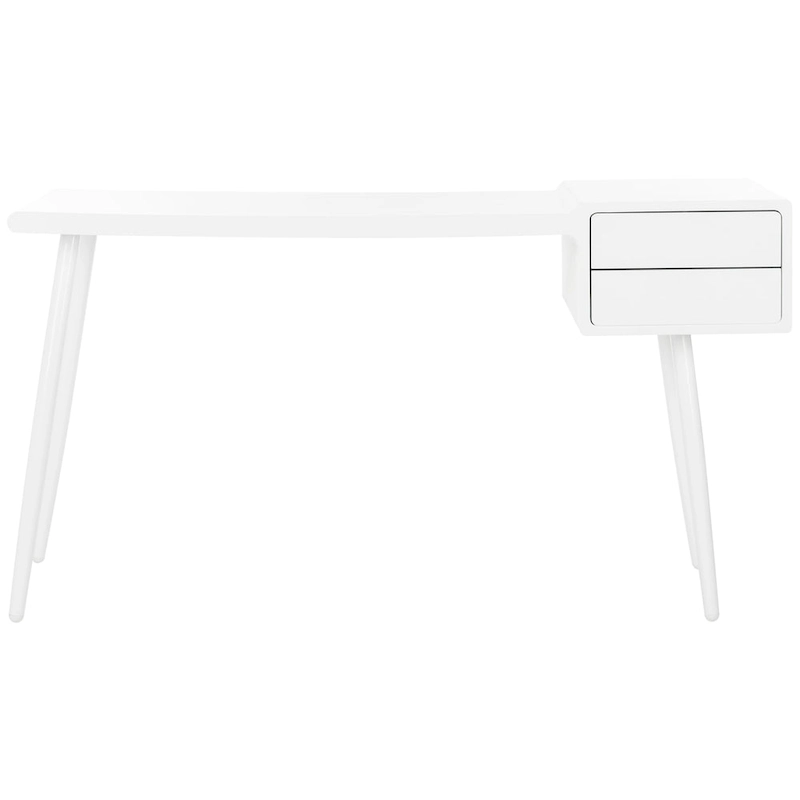 SAFAVIEH Natalia Mid Century Scandinavian White Two Drawer Desk