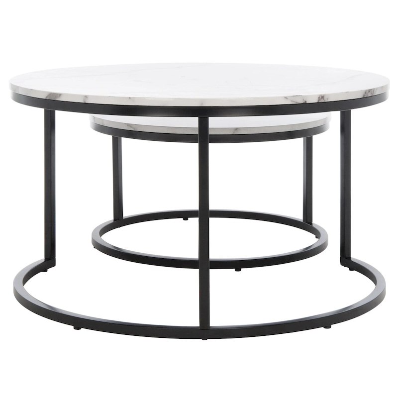 SAFAVIEH Elberta 2 Round Nesting Coffee Table - 43 L x 36 D x 18 H - 32Wx32Dx18H