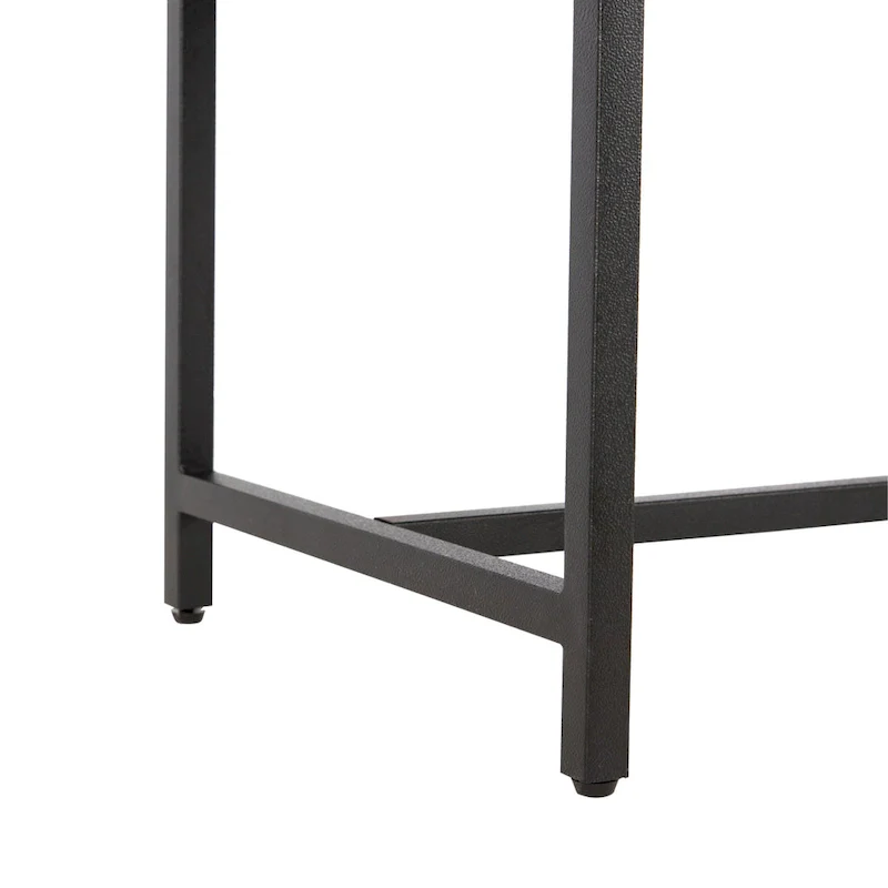 Grey / Brown Faux Leather Bench with Black Metal Legs